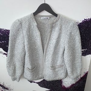 VINTAGE ADELE JOYCE LIGHT GREY CARDIGAN